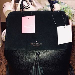 RARE Kate Spade Hayes medium suede black backpack